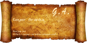 Geyer Aranka névjegykártya